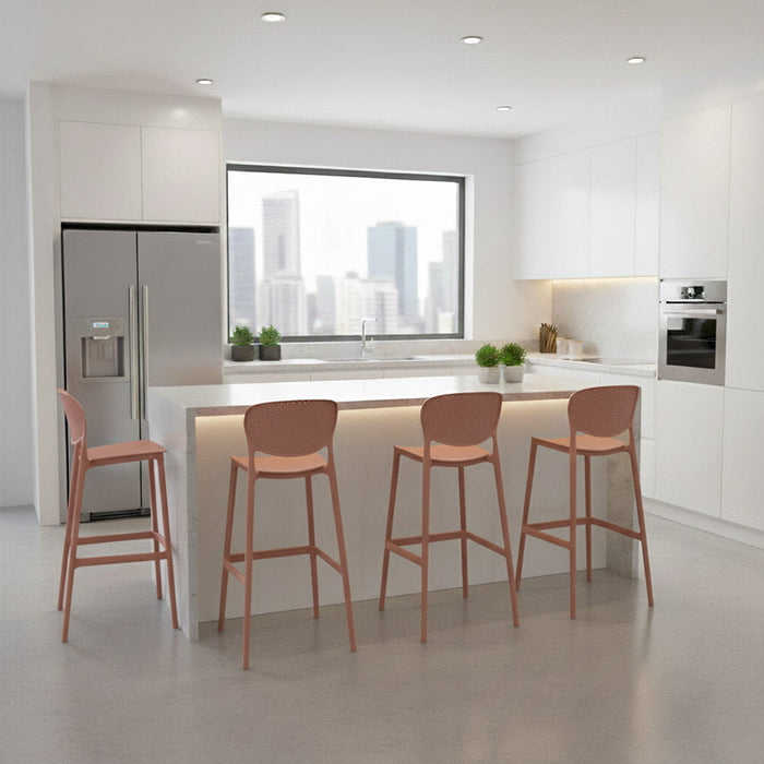 Silla para Bar Rio, Color Terracota, Diseño Moderno