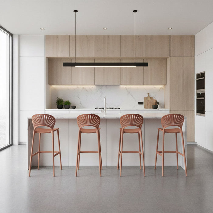 Silla para Bar Paraiso, Color Terracota, Diseño moderno