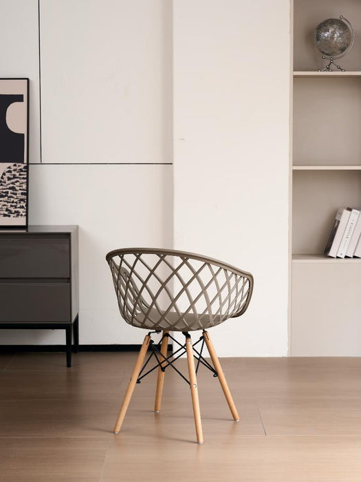 Silla Oasis con Brazos, Color Taupe, Con espaldar