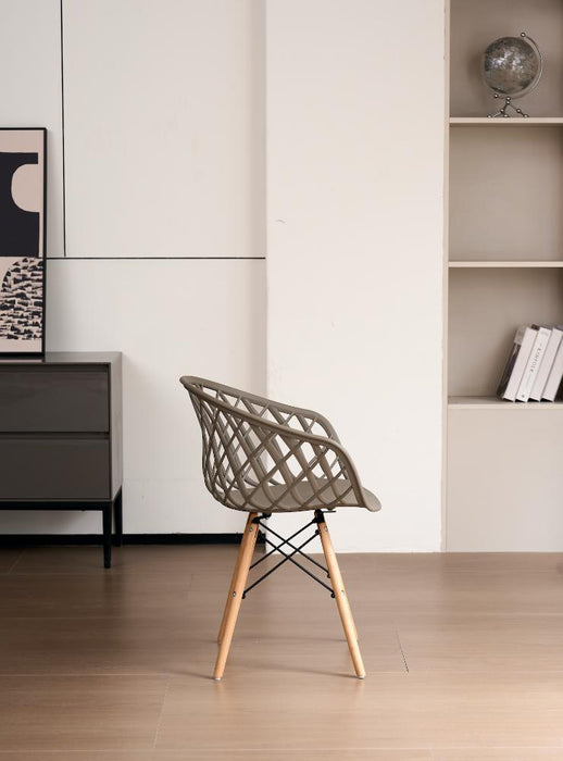 Silla Oasis con Brazos, Color Taupe, Con espaldar