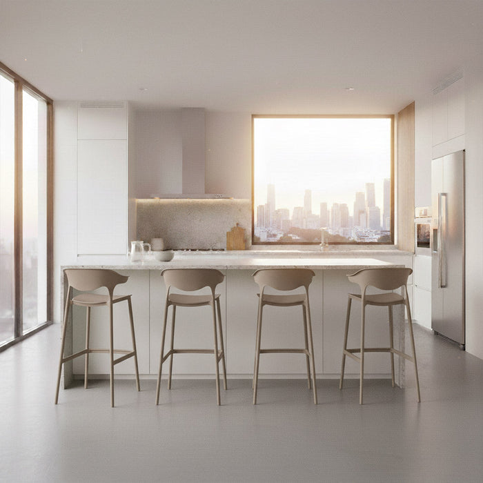 Silla para Bar Elena, Color Taupe, Diseño Moderno