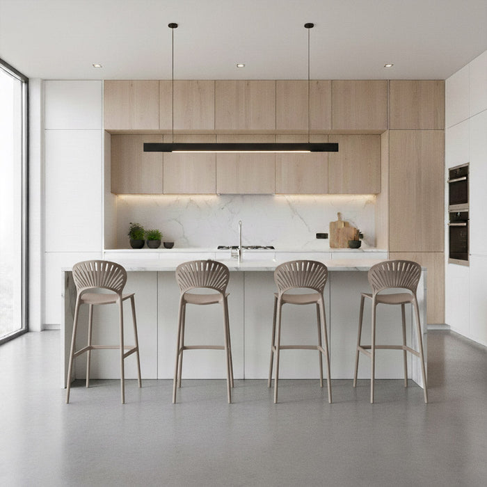 Silla para Bar Paraiso, Color Taupe, Diseño moderno