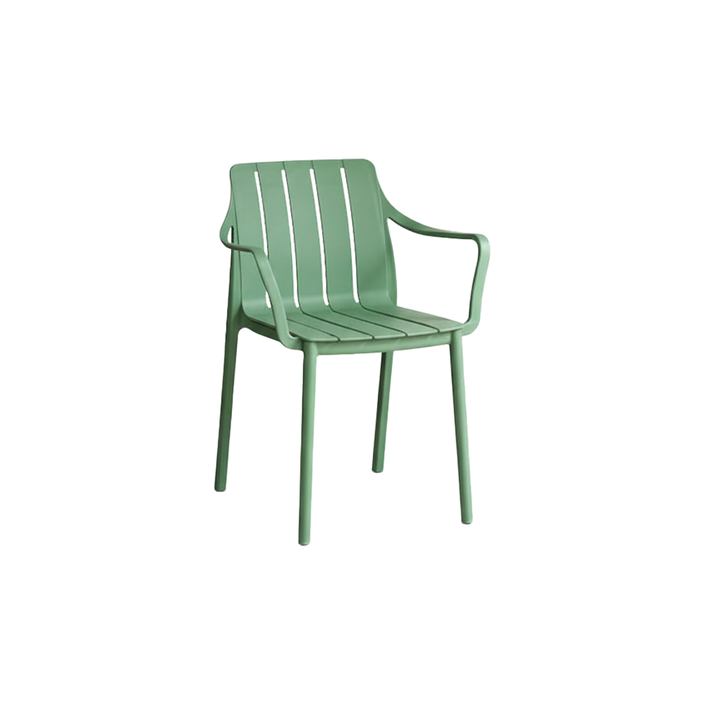 Silla Alice Con Brazos, Color Verde Olivo, Con espaldar y diseño minimalista