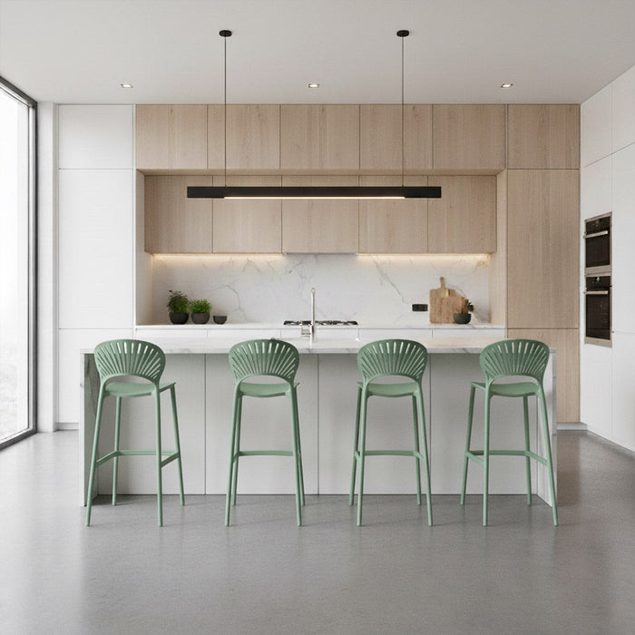 Silla para Bar Paraiso, Color Verde Olivo, Diseño moderno