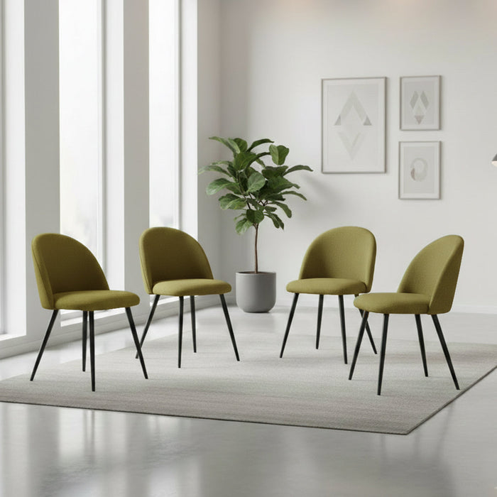 Set de 4 Sillas Core, Color Verde, Con espaldar y diseño Moderno