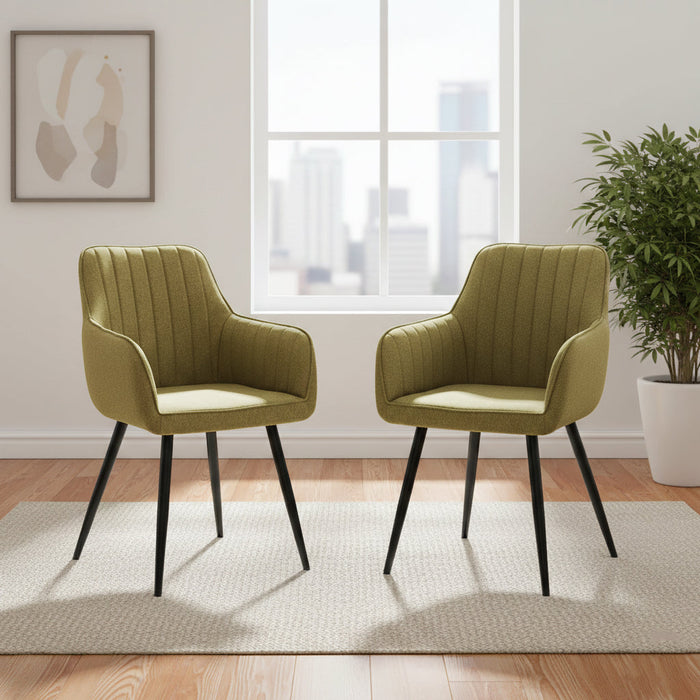 Set de 2 Sillas Neo, Color Verde, Con espaldar y diseño Moderno