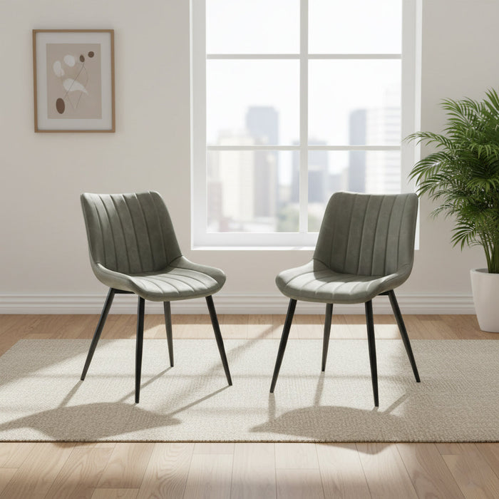 Set de 2 Sillas Nova, Color Verde, Con espaldar y diseño Moderno