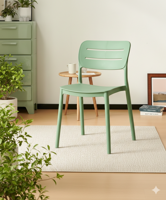 Silla Harriman, Verde, Con medio espaldar y diseño minimalista