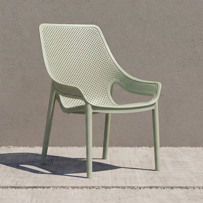Silla Launge Ibiza, Verdematcha, con espaldar y reposa brazos