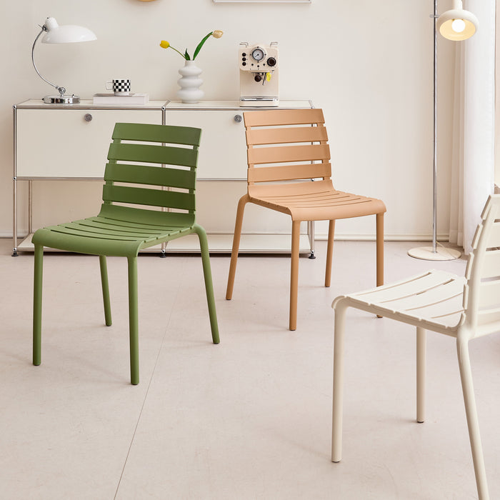 Silla Montana, Color Verde, con Espaldar en Líneas Diseño Moderno