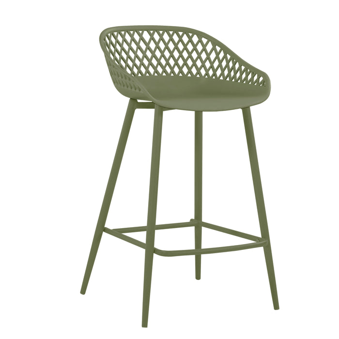 Silla para Bar India, Color Verde, con Estructura Metálica