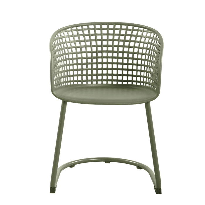 Silla con Brazos Calcuta, Verde, con Patas Metálica