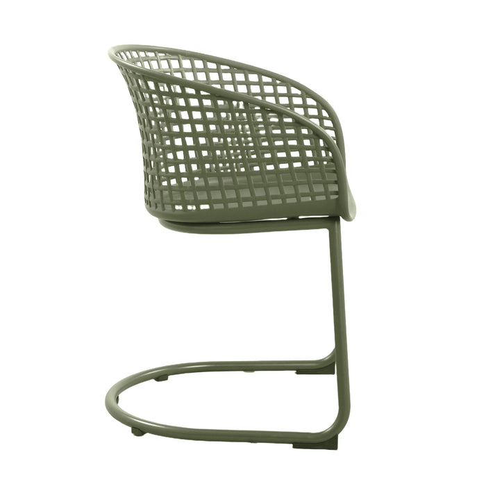 Silla con Brazos Calcuta, Verde, con Patas Metálica