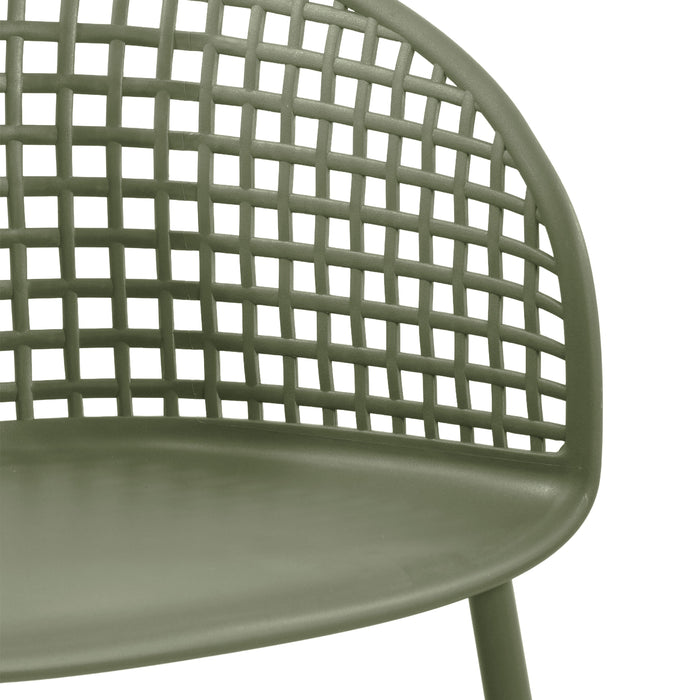 Silla con Brazos Calcuta, Verde, con Patas Metálica