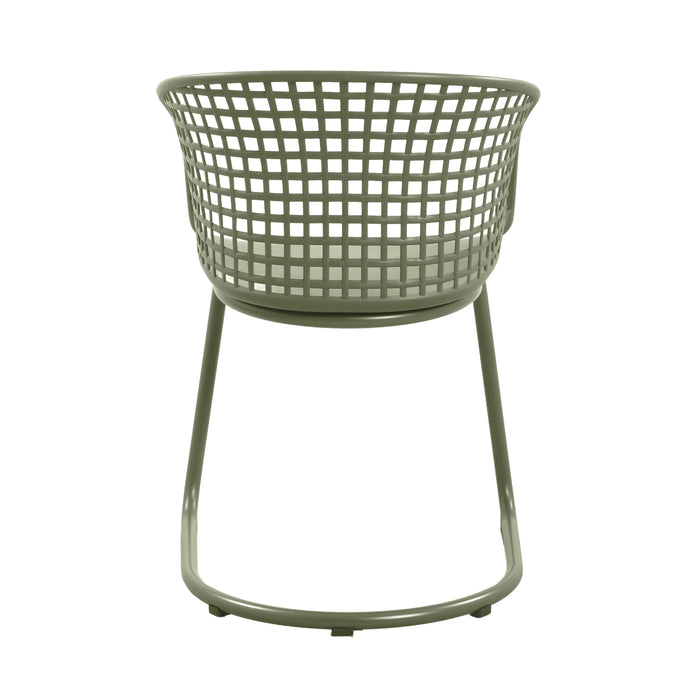 Silla con Brazos Calcuta, Verde, con Patas Metálica