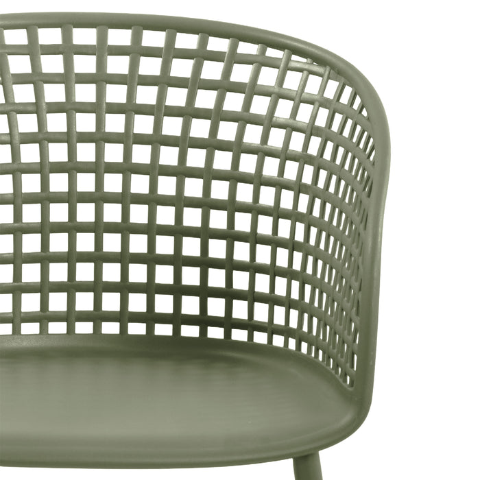Silla con Brazos Calcuta, Verde, con Patas Metálica