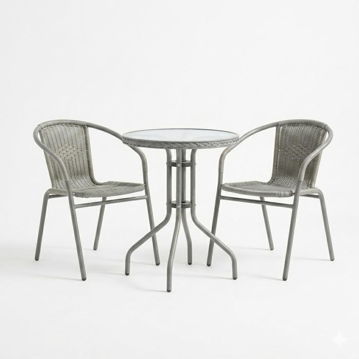 Juego de Terraza Rattan Manila, Color Gris