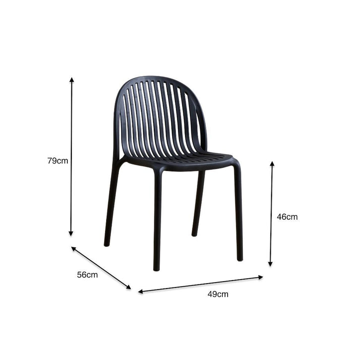 Silla Marruecos, Negro, con Espaldar en Rayas y Diseño Minimalista