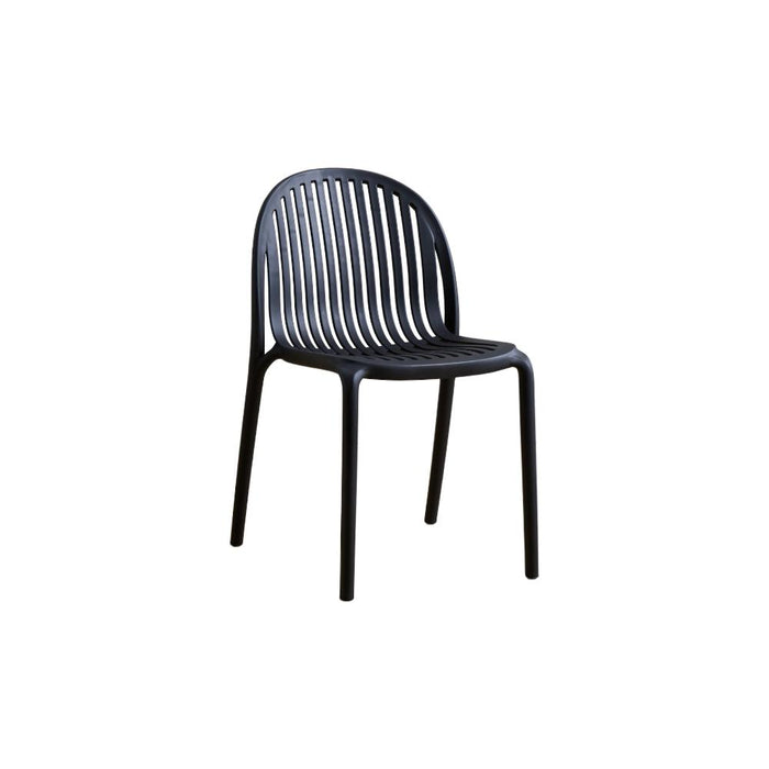 Silla Marruecos, Negro, con Espaldar en Rayas y Diseño Minimalista