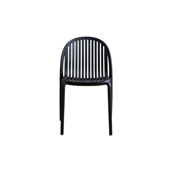 Silla Marruecos, Negro, con Espaldar en Rayas y Diseño Minimalista