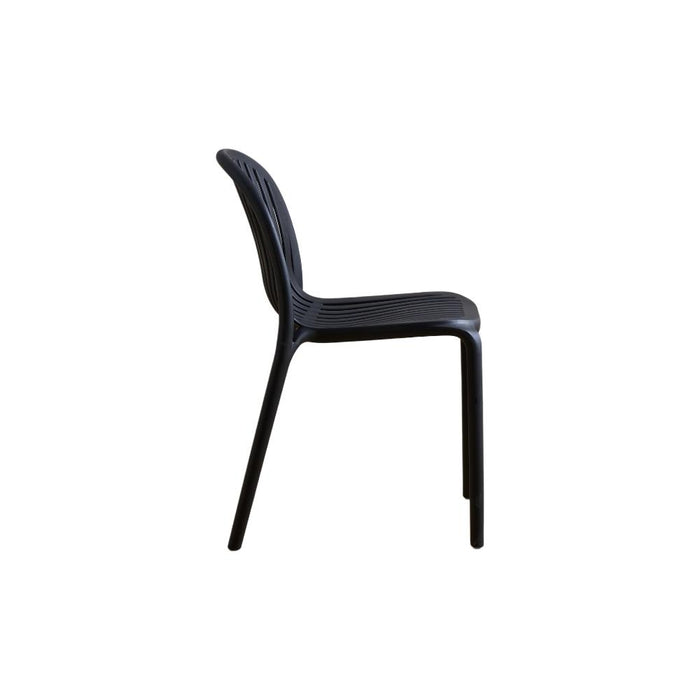 Silla Marruecos, Negro, con Espaldar en Rayas y Diseño Minimalista