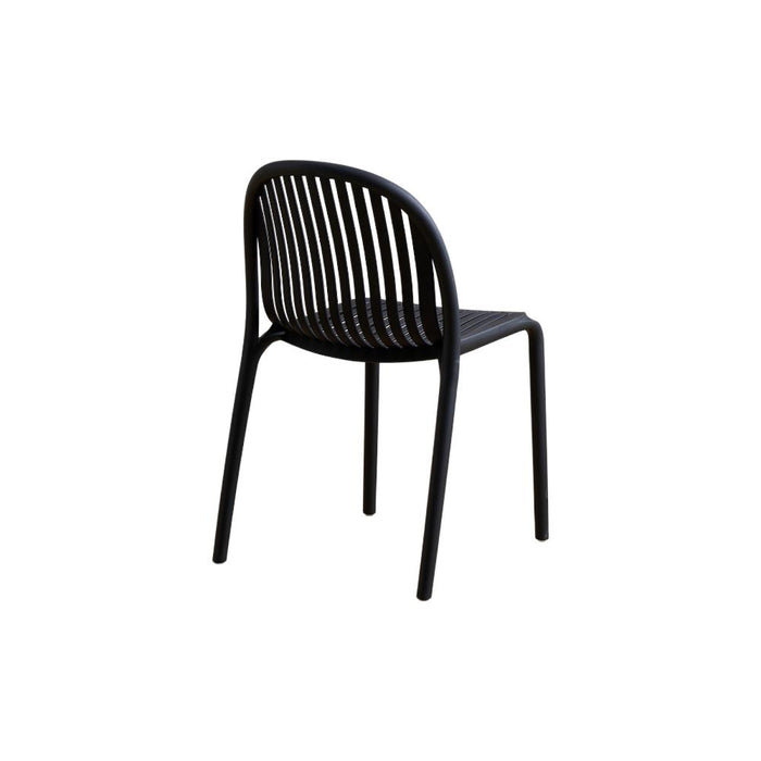 Silla Marruecos, Negro, con Espaldar en Rayas y Diseño Minimalista