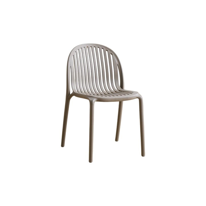 Silla Marruecos, Taupe, con Espaldar en Rayas y Diseño Minimalista