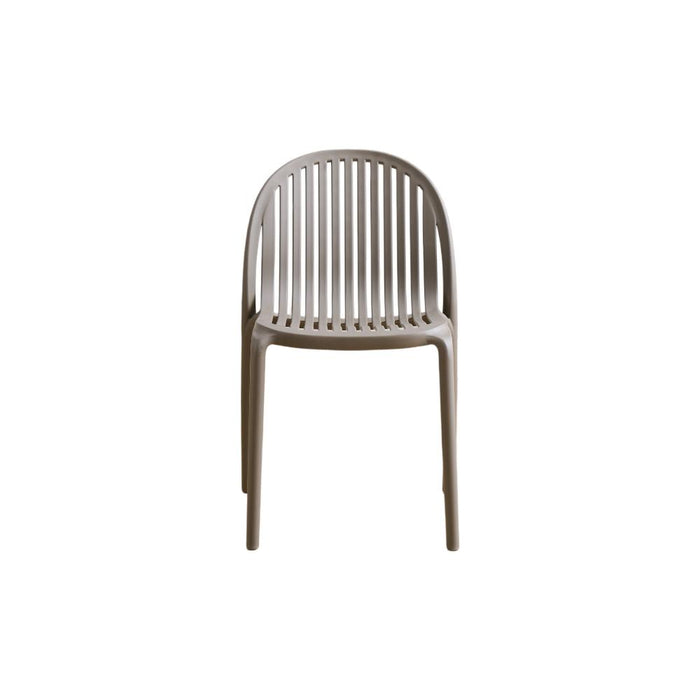 Silla Marruecos, Taupe, con Espaldar en Rayas y Diseño Minimalista