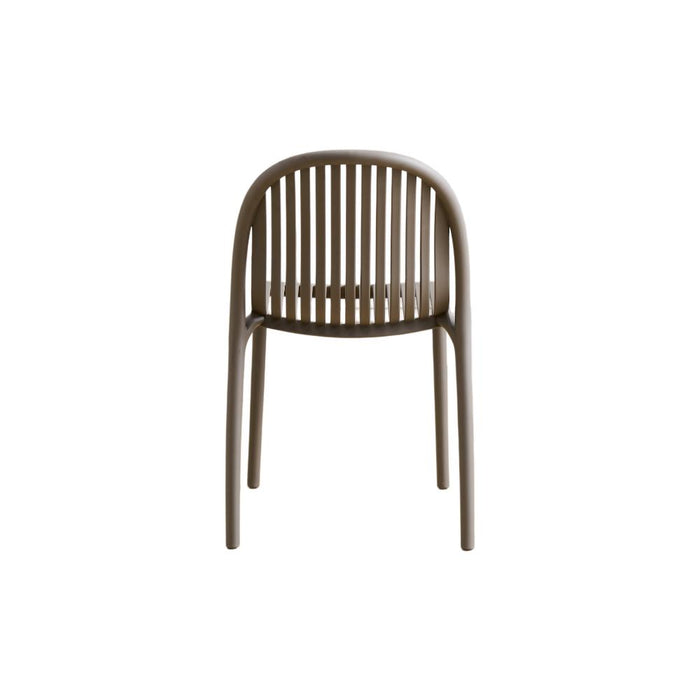 Silla Marruecos, Taupe, con Espaldar en Rayas y Diseño Minimalista