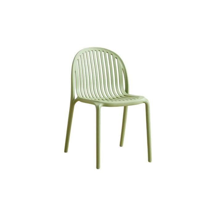 Silla Marruecos, Verde Olivo, con Espaldar en Rayas y Diseño Minimalista