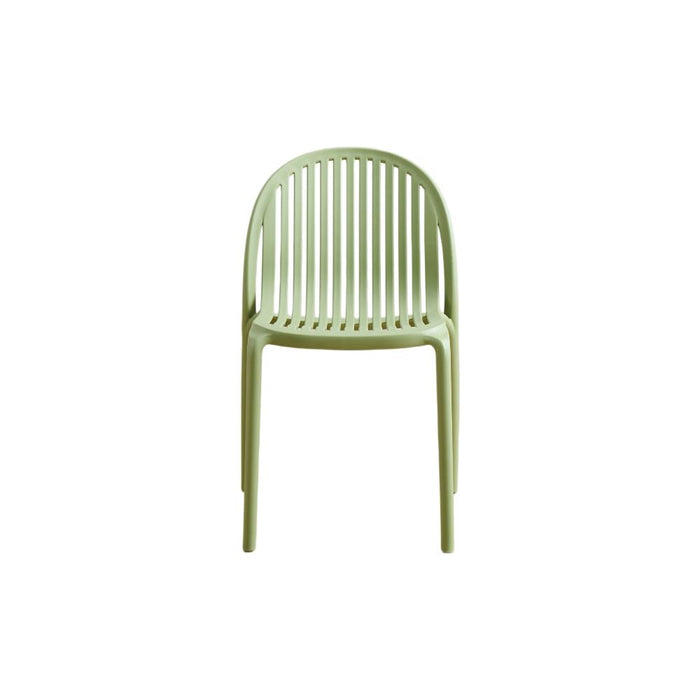 Silla Marruecos, Verde Olivo, con Espaldar en Rayas y Diseño Minimalista