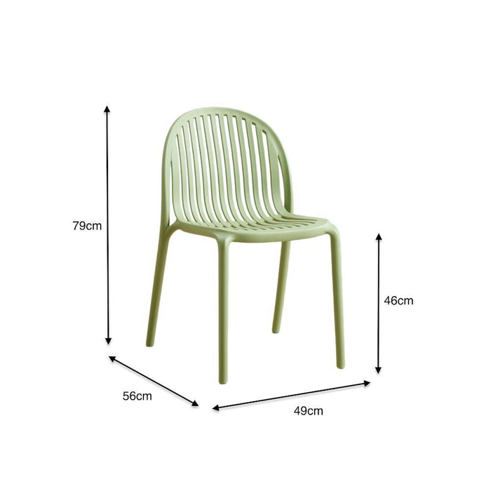 Silla Marruecos, Verde Olivo, con Espaldar en Rayas y Diseño Minimalista