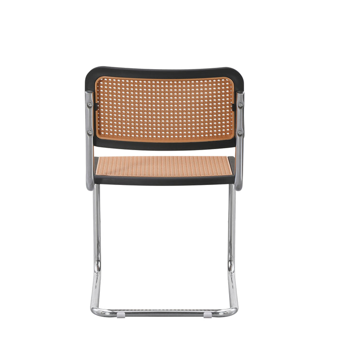 Silla Vintage Dos, Plata, Negro y Beige, con Espaldar Transpirable y Diseño Retro