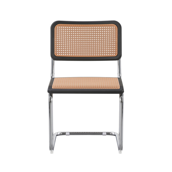 Silla Vintage Dos, Plata, Negro y Beige, con Espaldar Transpirable y Diseño Retro