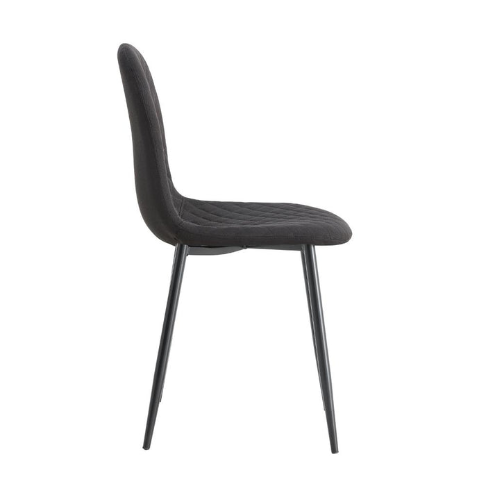 Sillas Comedor Jacob X2, Gris y Patas Negras, con respaldo y asiento con textura en forma de X