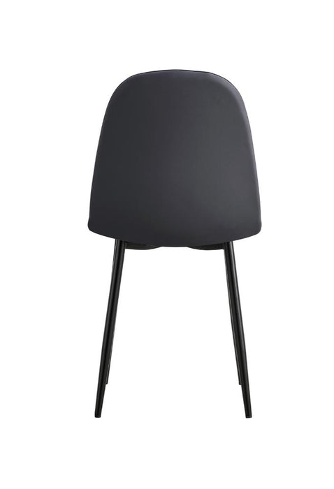 Sillas Comedor Jacob X2, Gris y Patas Negras, con respaldo y asiento con textura en forma de X