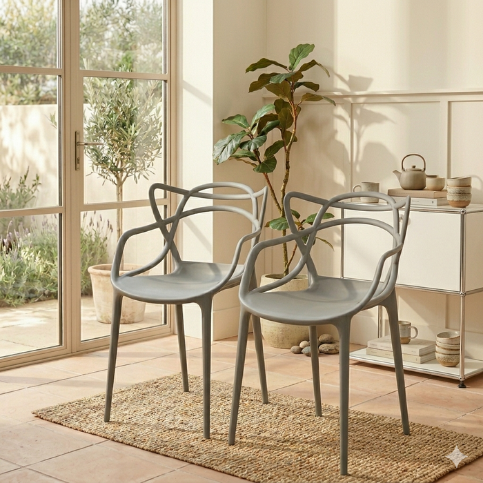 Silla Palermo, Color Gris, Con espaldar y diseño Moderno