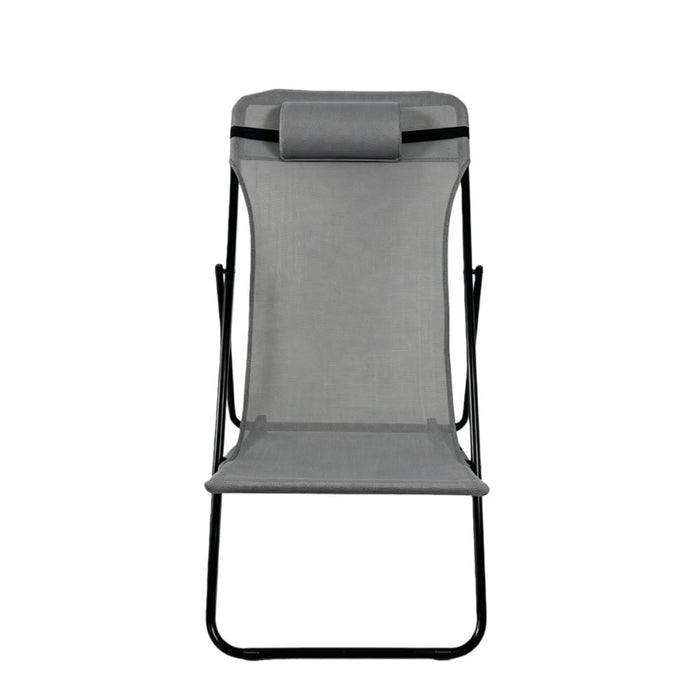 Silla Plegable Reclinable Zambia, Gris Oscuro, con Tres Posiciones