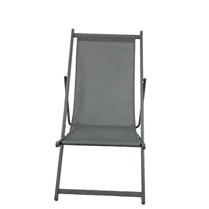 Silla Plegable Reclinable Kenya, Gris Oscuro, con Tres Posiciones