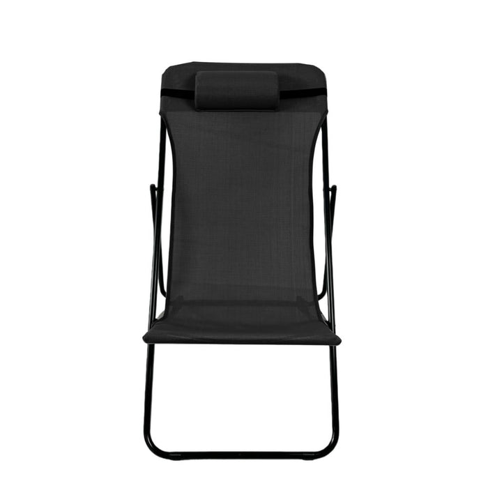 Silla Plegable Reclinable Zambia, Negro, con Tres Posiciones