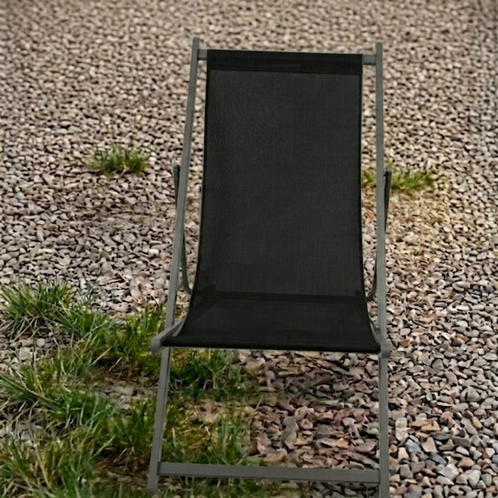 Silla Plegable Reclinable Kenya, Negro, con Tres Posiciones