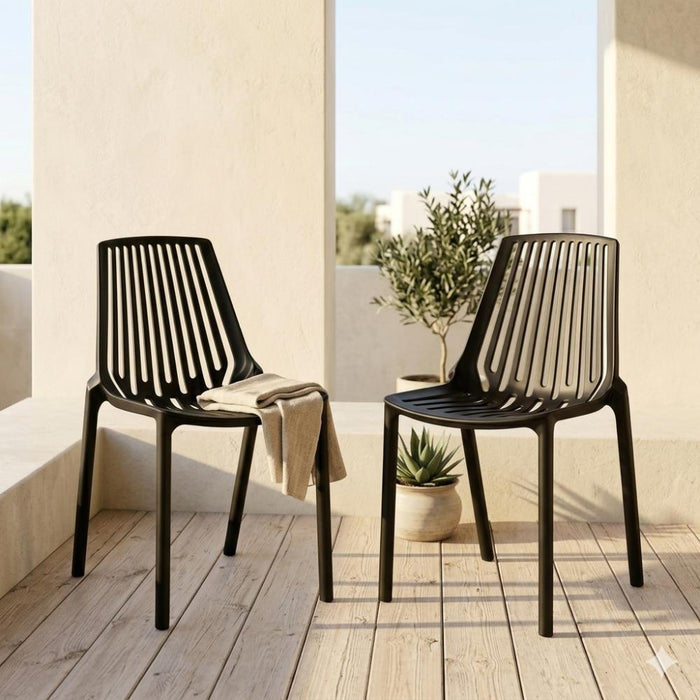 Silla Tanger, Negro, con Espaldar y Diseño Moderno
