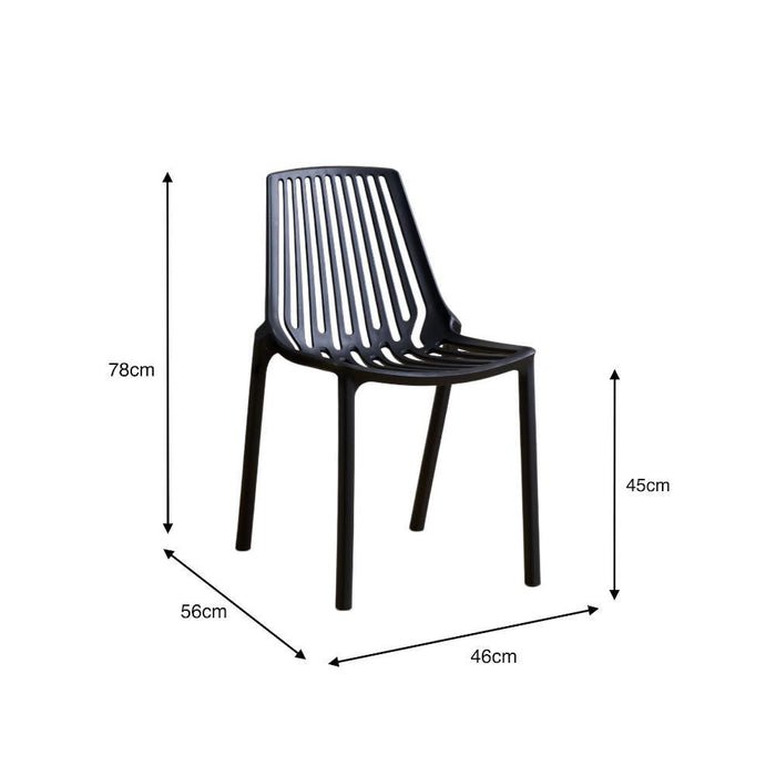 Silla Tanger, Negro, con Espaldar y Diseño Moderno