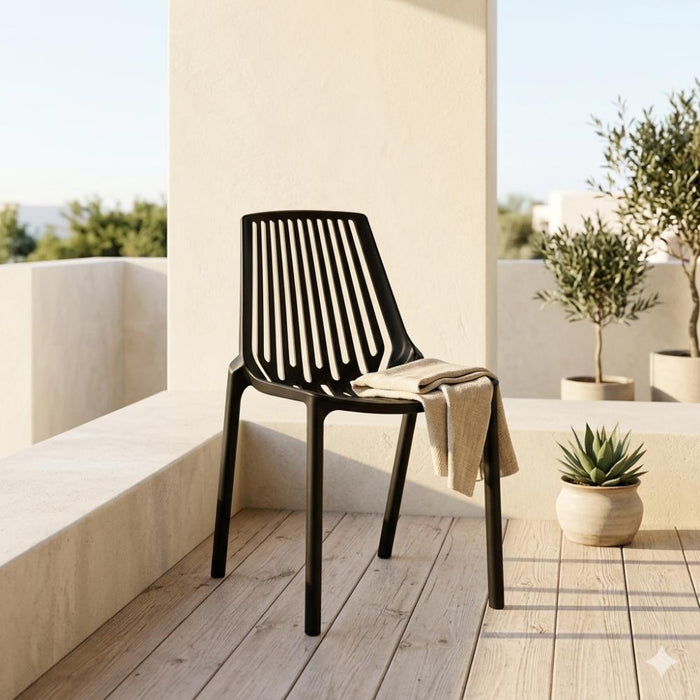 Silla Tanger, Negro, con Espaldar y Diseño Moderno