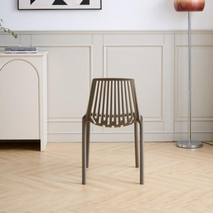 Silla Tanger, Taupe, con Espaldar y Diseño Moderno