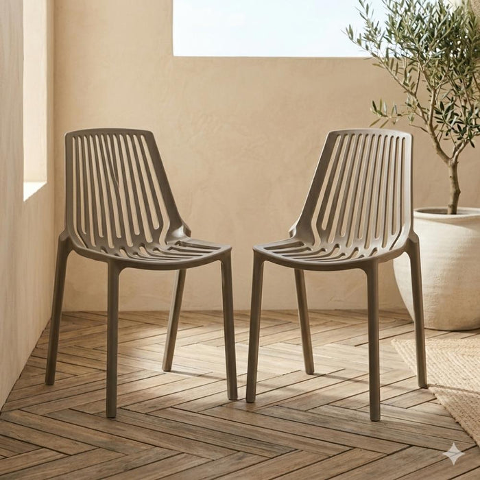 Silla Tanger, Taupe, con Espaldar y Diseño Moderno