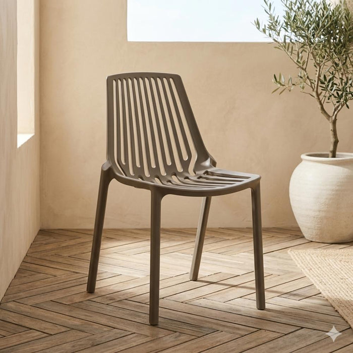 Silla Tanger, Taupe, con Espaldar y Diseño Moderno