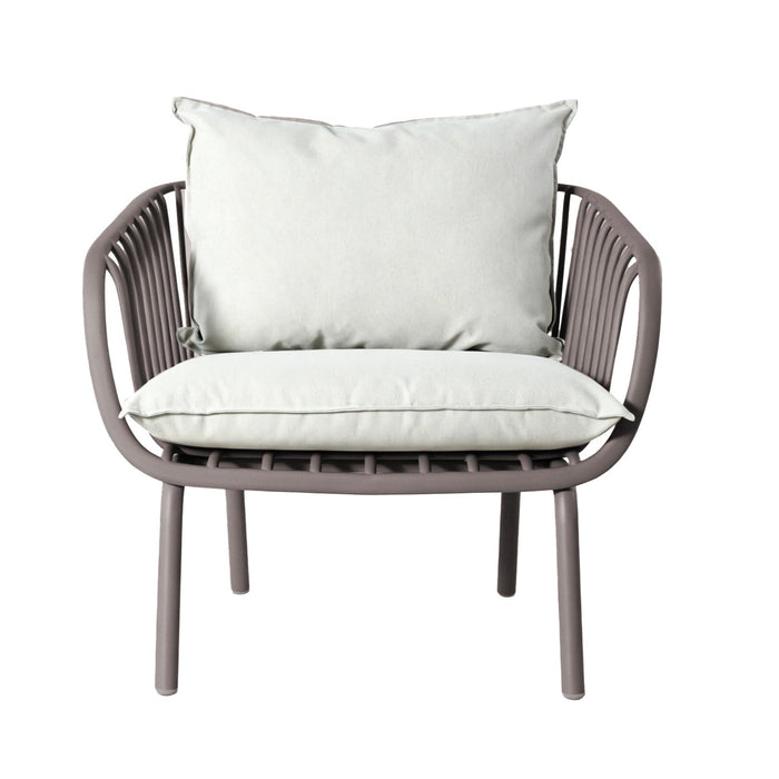 Sala de Exterior Sorrento, Color Taupe, con Cojines Beige, 4 Piezas