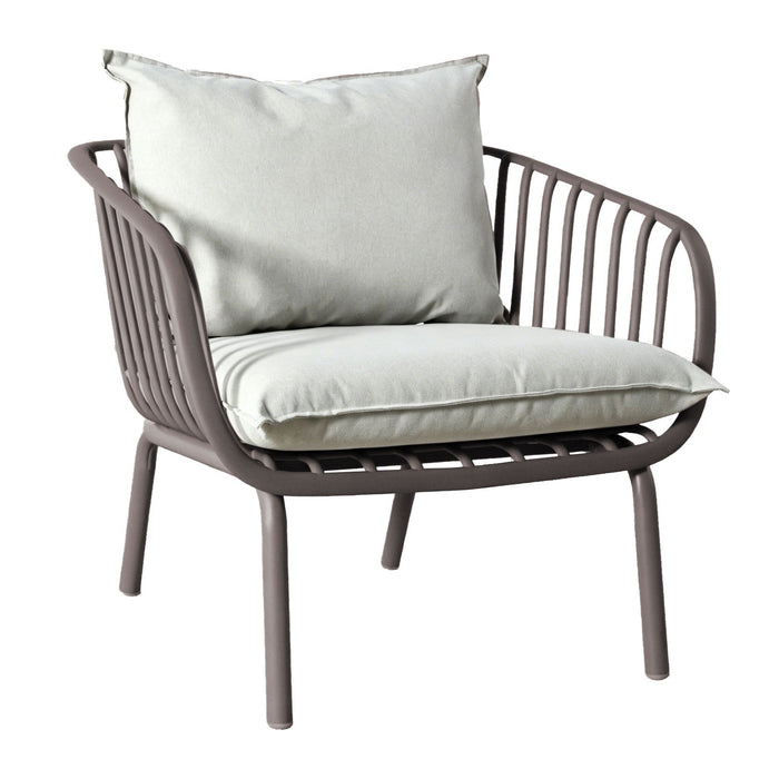 Sala de Exterior Sorrento, Color Taupe, con Cojines Beige, 4 Piezas