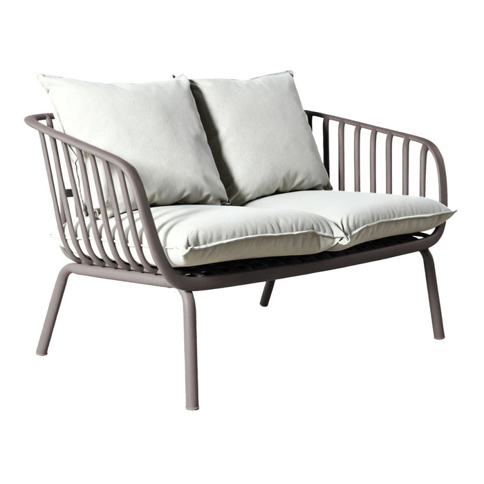 Sala de Exterior Sorrento, Color Taupe, con Cojines Beige, 4 Piezas